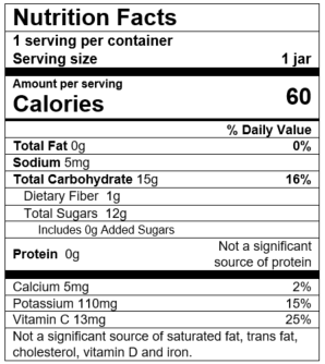 Nutrition Facts Apple Prune